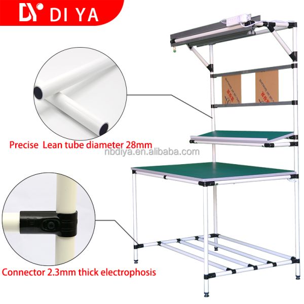 Assembly Coated Lean Pipe Aluminium Profile Workbench For Workshop