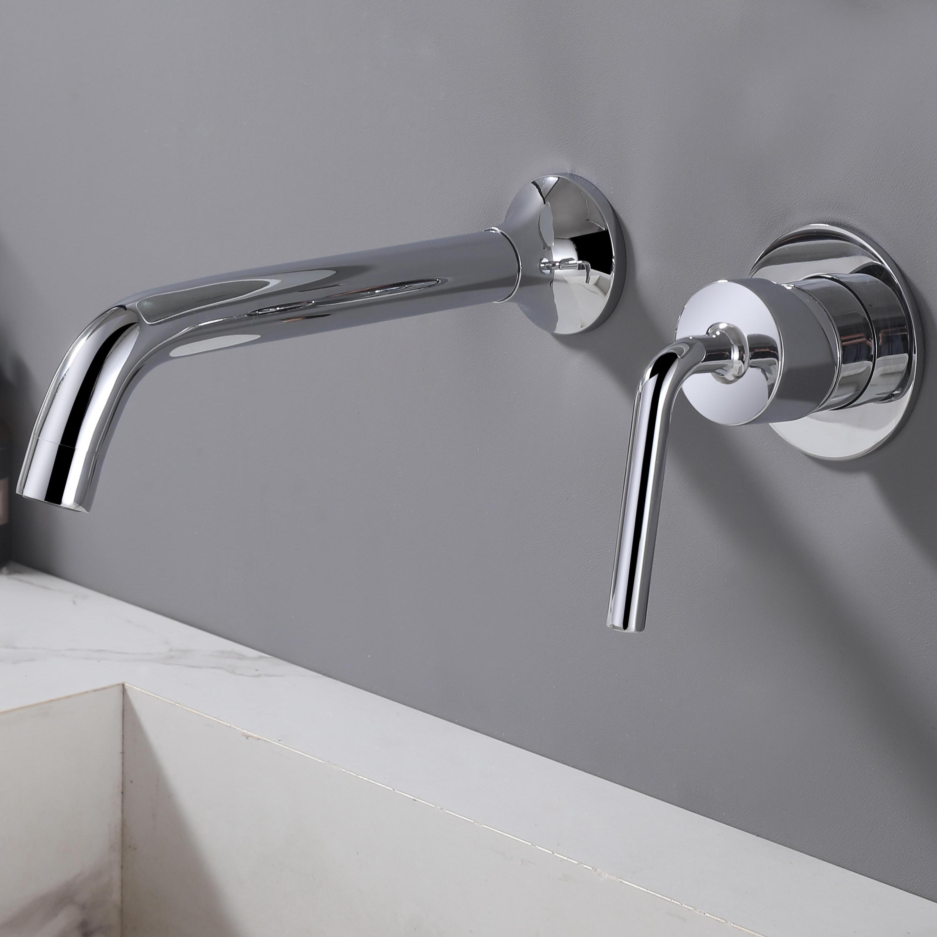 Wall Mounted Electroplating Bathroom Faucet Taps Anti Fingerprint