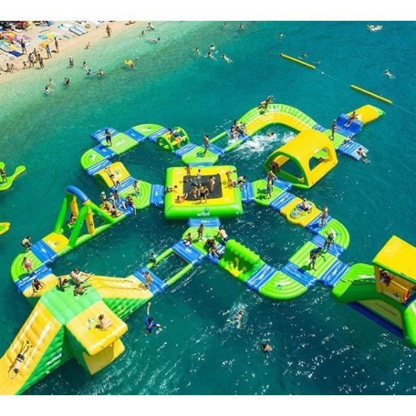Transform your water park with our inflatable amusement park and repair kits included