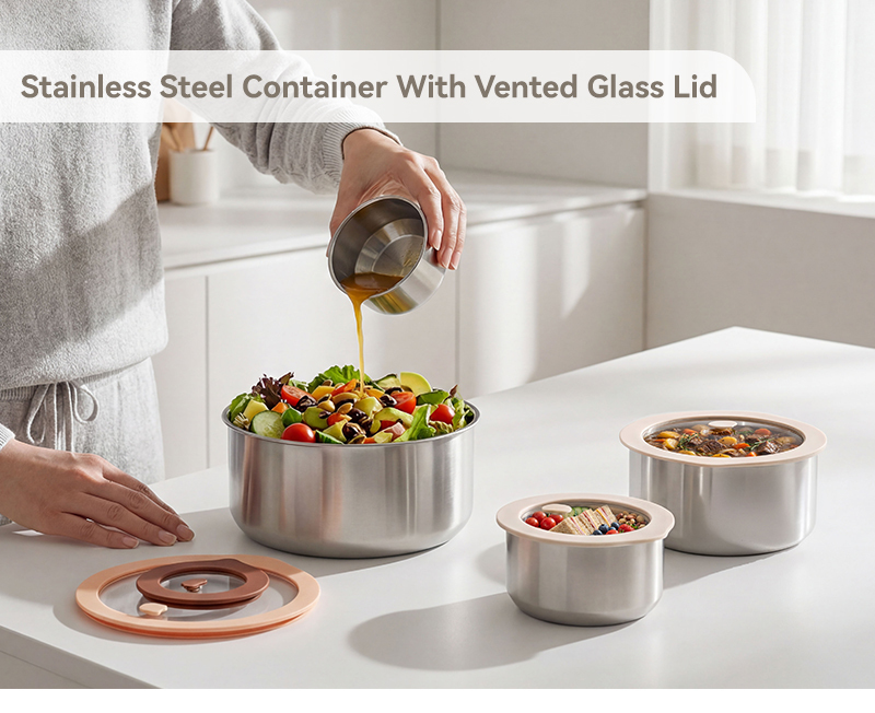 Modern Living Stackable Stainless Steel Lunch Box Containers With Fda Certifications For Global Retail Chains & Department Stores