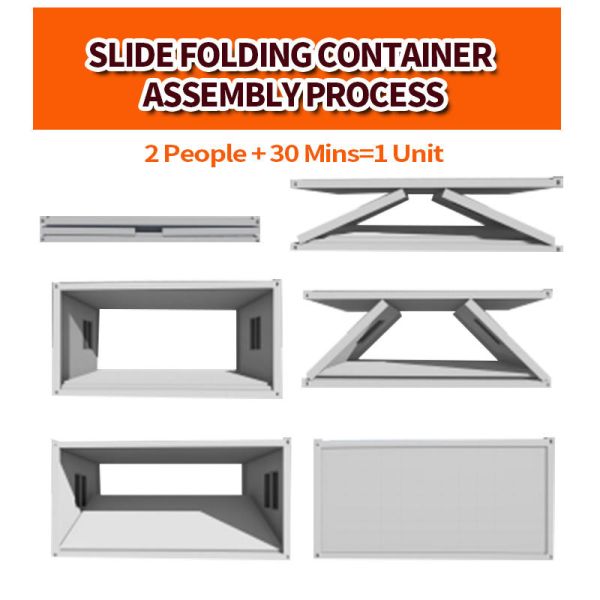 Z Type City Folding Container House With 2 Bedroom Collapsible House Easy Install