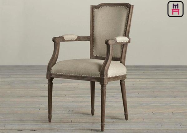American Style Rustic Wood Restaurant Chairs High Back Arm / Armless For Wedding / Event