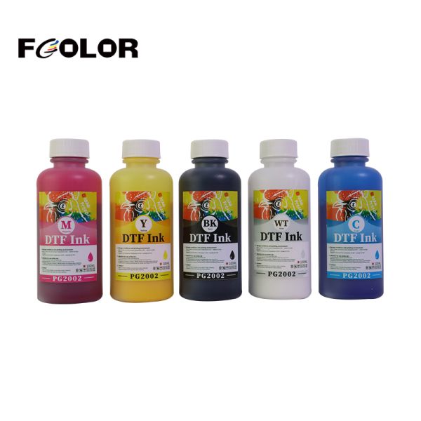 FCOLOR Digital Heat Transfer Printing 100ml Water Based Tinta DFT Ink Compatible for Epson L1800 DTF Printer