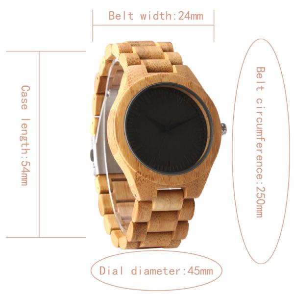 ROHS BSCI Bamboo Wooden Wrist Watch Japan Quartz Movement
