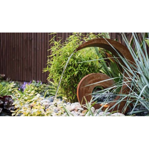 Фонтан Corten ржавого водопада 6 ландшафта сада форменного стальной