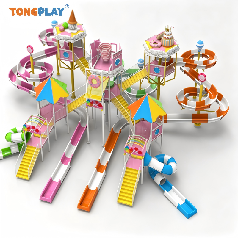 Competitive Fiberglass Water Park Slides Large Outdoor/Indoor Play Equipment for Home or School Swimming Pools
