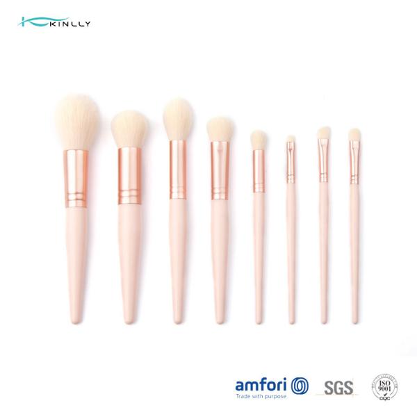 Punho de madeira feito sob encomenda do grupo de escova da composição do curso 8PCS e cabelo de nylon