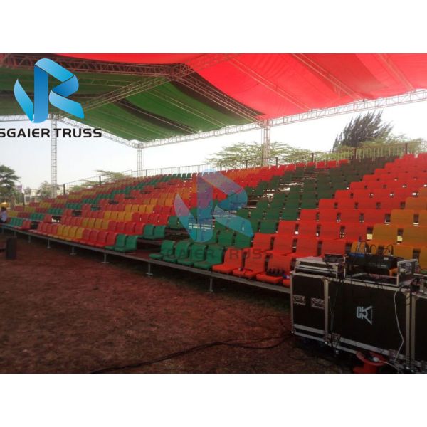 Safety Steel Bleachers , Heavy Duty Gymnasium Seating Customized Color