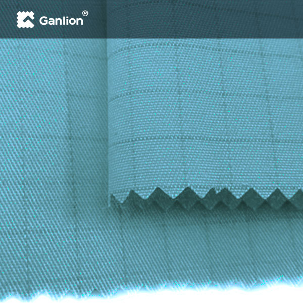 Electronic Industry Cotton Yilon Fire Retardant Anti Static Clothing Material Twill 2/1