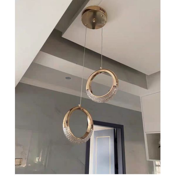 Luxury Crystal Chandelier For Staircase Led Home Decor Light Fixture Modern Creative Rings Chandelier(WH-NC-53)