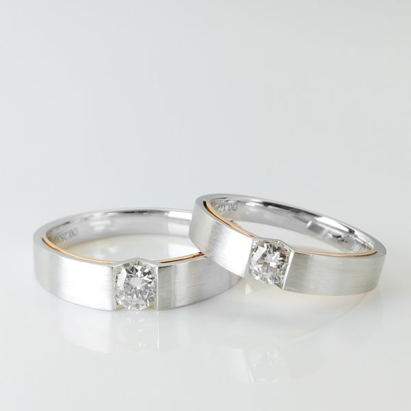 Double Layer Men17 8g Diamond Couple Rings For Engagement