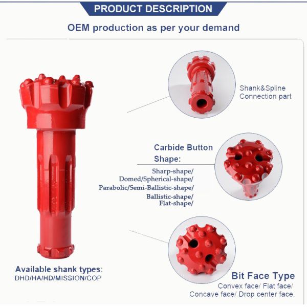 Large Diameter DTH Drill Bits , Well Drilling Head Drill Bit With Technology Control