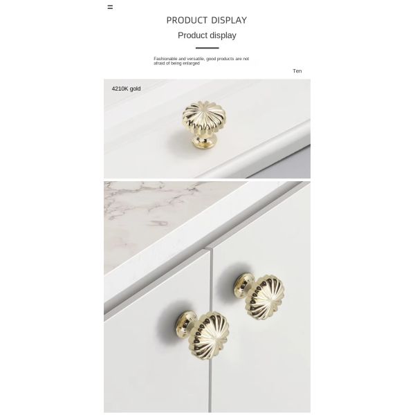 Single Hole Zinc Alloy Cabinet Knob Pumpkin Handle Small Single Grain Single Button Design for Dresser Wardrobe Use Direct