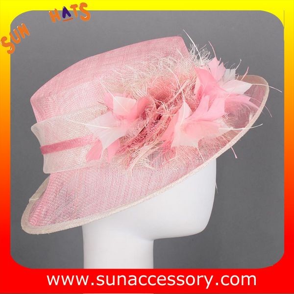 Elegant fancy Church sinamay hats for ladies ,Sinamay mid brim church hat