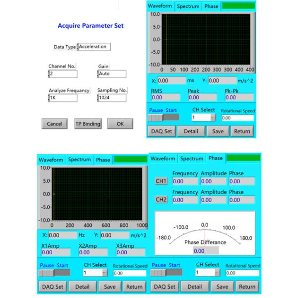 Измерители вибраций Iso 2372 Handheld удваивают - экран касания канала