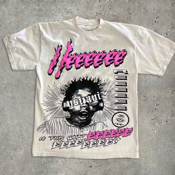 Custom Logo Printing T-shirts 220gsm Cotton T Shirts Heavyweight Oversized Screen Printed Crew Neck Tshirts Men