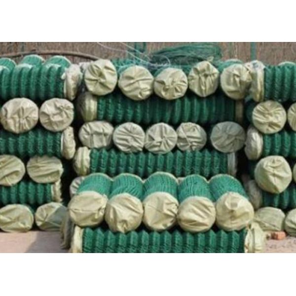 Steel Chain Link Wire Mesh Fencing / Temporary Chain Link Fence Twill Weave