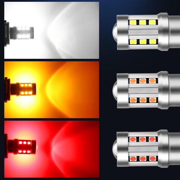 Universal White LED Car Turn Signal Lights1156 1157 3030 15SMD LED Bulb White Yellow Canbus License Plate Interior Led