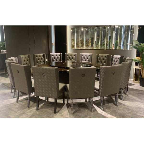 Столешница мрамора облицовки узелка обеденного стола Turntable королевского дизайна круглая