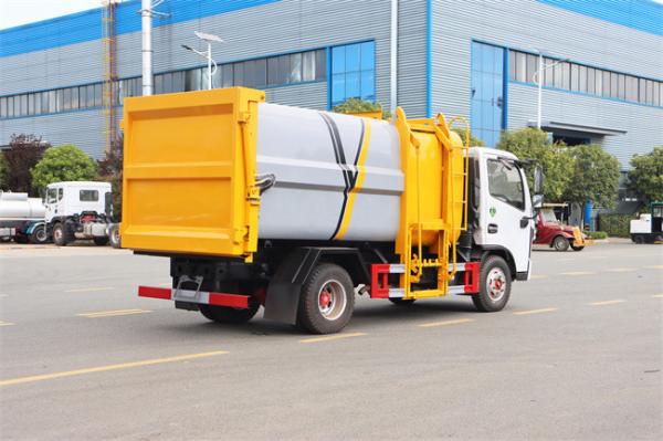 4x2 Drive 6CBM Dongfeng Waste Compactor Truck With Back Mounted Bucket