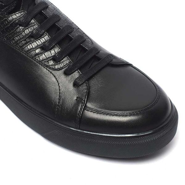 Logo Customized OEM Mens Black Leather Casual Boots