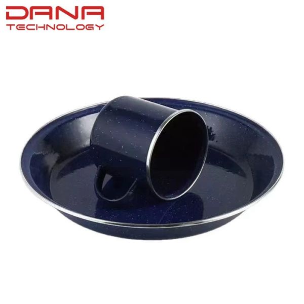 Korean Style Enamel Tableware Set Handmade Plates Sets Dinnerware Food Contact Safe