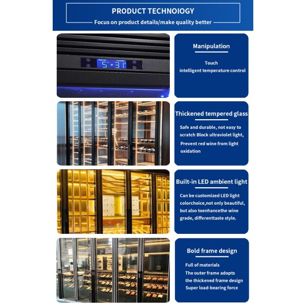 Custom Stainless Steel Wine Cellar Freestanding Luxury Wine Cellar High Capacity