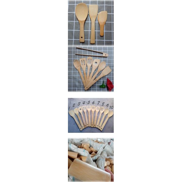Long Handle Kitchen Wooden Utensils 30cm Length Bamboo Cooking Spoon