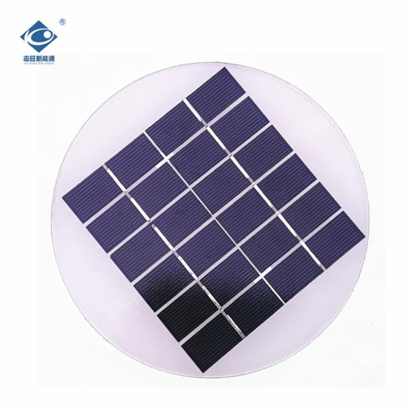 2.6W Round Transparent Glass Laminated Solar Panel ZW-Dia180-6V Camping Portable Solar Panel Charger 6V