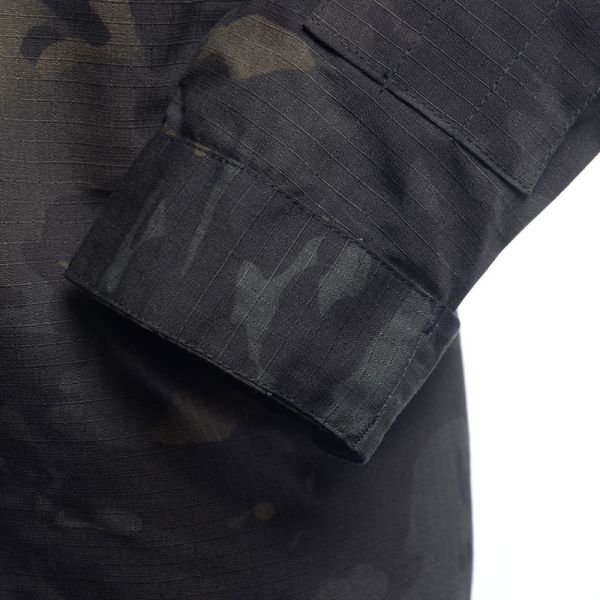 65% Polyester Black Camo Military Uniform Military Combat Suit Tear Resistant