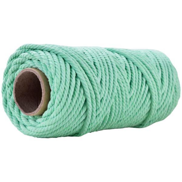 50m Corda de Macrame Rosa em Pó 5mm ISO9001 Corda de algodão rosa 3 fios