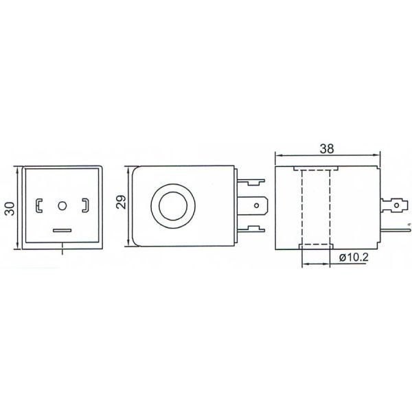 Тип ДК 24В 15Ватт БХ10 Турбо АК 24В 110В 230В 50/60Хз 19ВА катушки соленоида с соединителем ДИН Б-12