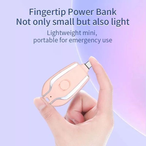 Key Power Bank  Keyring Key Chain Wireless Charger Portable Emergency Keychain 1500mah Mini Power Bank Charger with Keychain