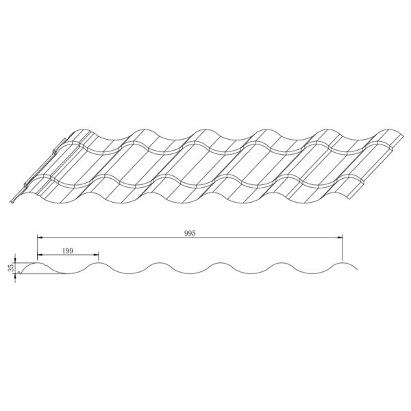 YX35-199-990 застеклило кафельный крен формируя машину с 5T Decoiler