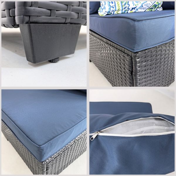 Factory Wholesale Free Combination Rattan Coffee Table and Chairs Set Garden Outdoor Furniture Steel Wicker Sofa Sets