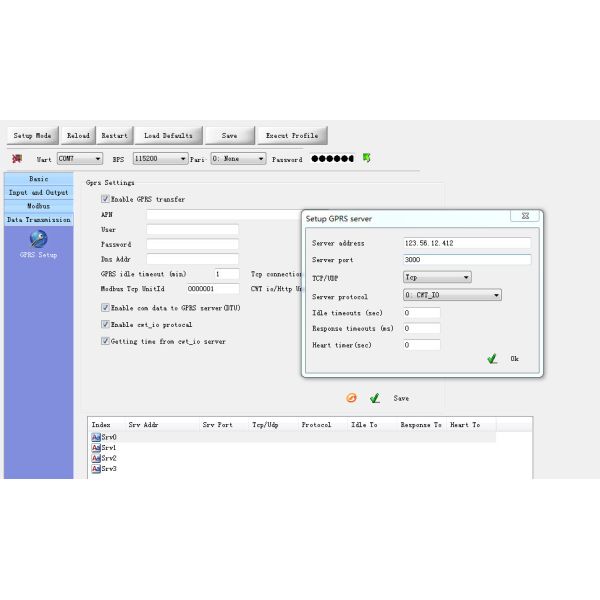 GSM GPRS rs232/rs485 Ethernet Modbus