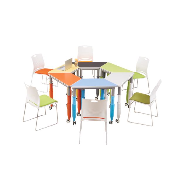 Modern Height Adjustable Melamine Board Training Room Tables And Chairs