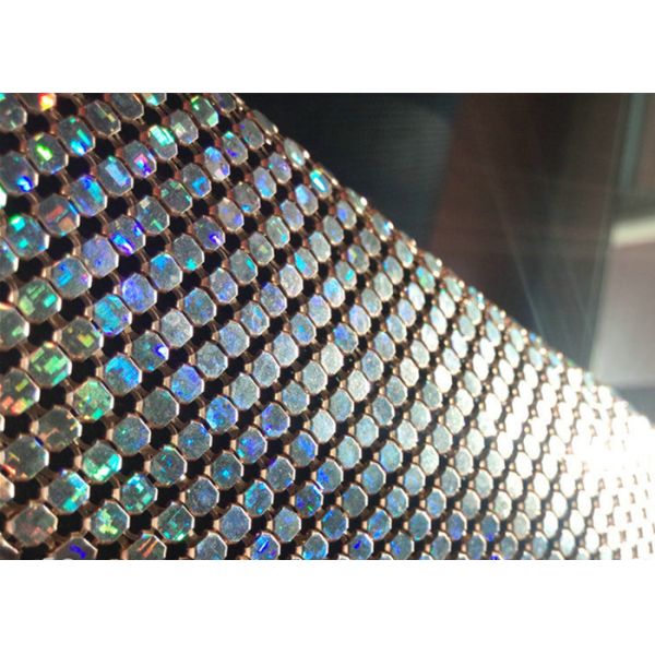 Flexible Aluminum 3mm Metal Sequin Fabric For Interior Decoration