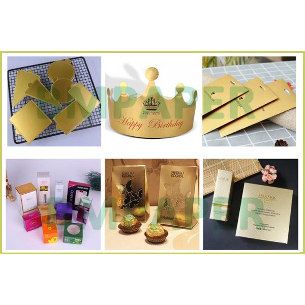 350g 400g Gold Silver Metallic Laminated Paperboard For Cake Tray 70 x 100cm