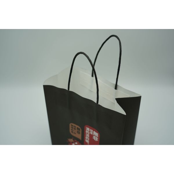Lipack Take Out Fast Food Kraft Paper Carry Bag Customized Logo Takeaway Paper Bags For Food