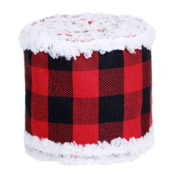 63mm Wired Edge Burlap Ribbon Ideal for DIY Christmas Crafts and Gift Wrapping Needs