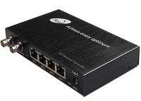 4 co-axial do porto do ponto de entrada 2 BNC ao conversor dos meios dos ethernet