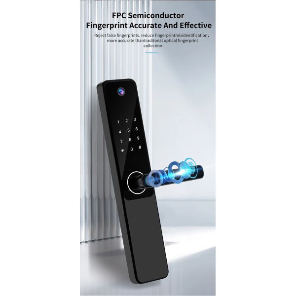 Алюминиевый Туя Умный замок отпечатков пальцев Черный Замок гостиничного номера Электронные дверные замки