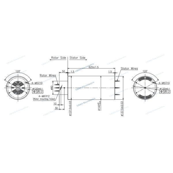 20 цепей PT100 Сигналы многоканальные скользящие кольца PT Тип скользящего кольца