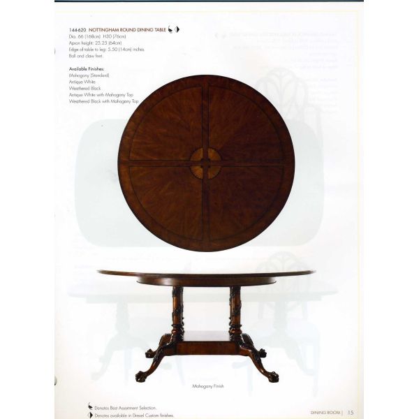 Wood Mahogany Round Restaurant Hotel Dining Table With Chair