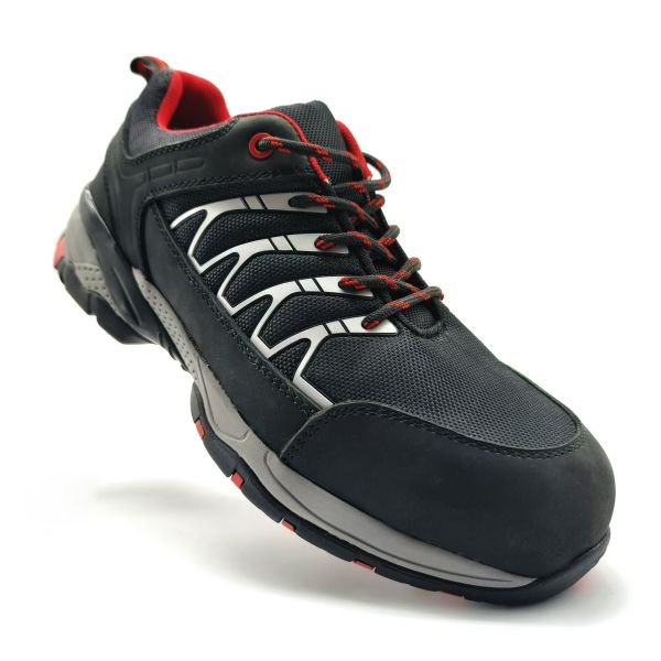 Men Low Top Outdoor Safety Shoes Cowhide Steel Toe MD Sole Hiking Boots