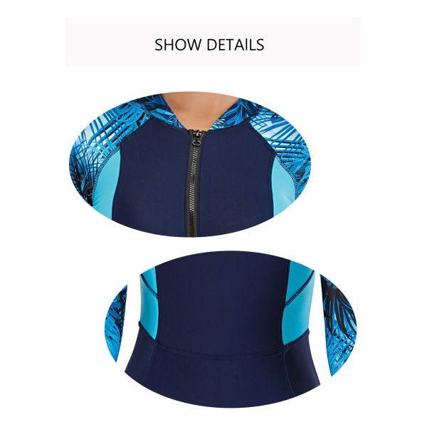 Костюмы женщин полиэстера Sunproof занимаясь серфингом застегивают на молнию цельный длинный купальник рукава