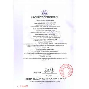 Jiangxi Hualiyuan Lithium Energy Co., Ltd. Сертификации