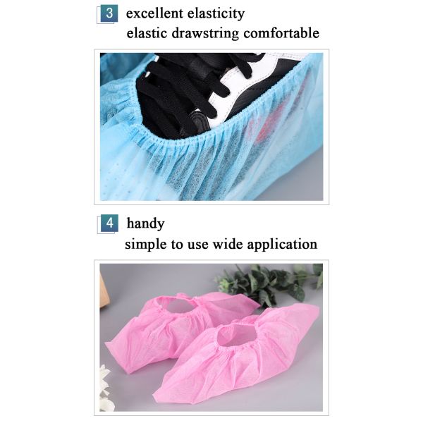 Ткань Нонвовен цвета крышки ботинок анти- выскальзывания устранимая голубая розовая для подгонянного размера клиники больницы