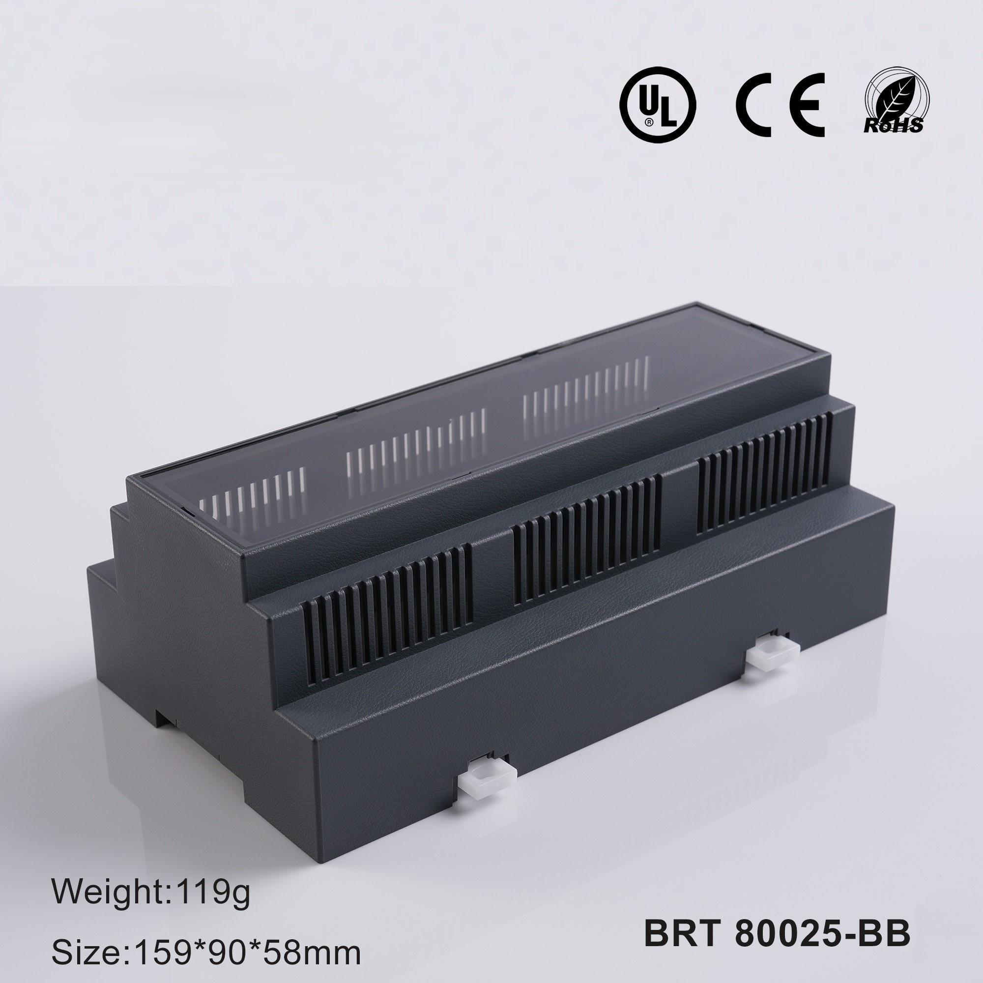 DIN Rail Enclosure 159*90*58mm 9 Module DIN Rail Box For Industrial Control & Power Supply